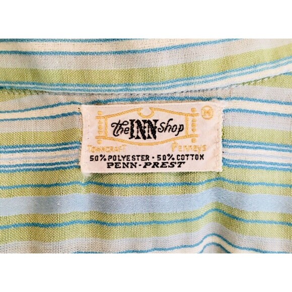 Vintage 50s 60s Penneys Towncraft Striped Penn Prest Rockabilly Shirt - Picture 10 of 10